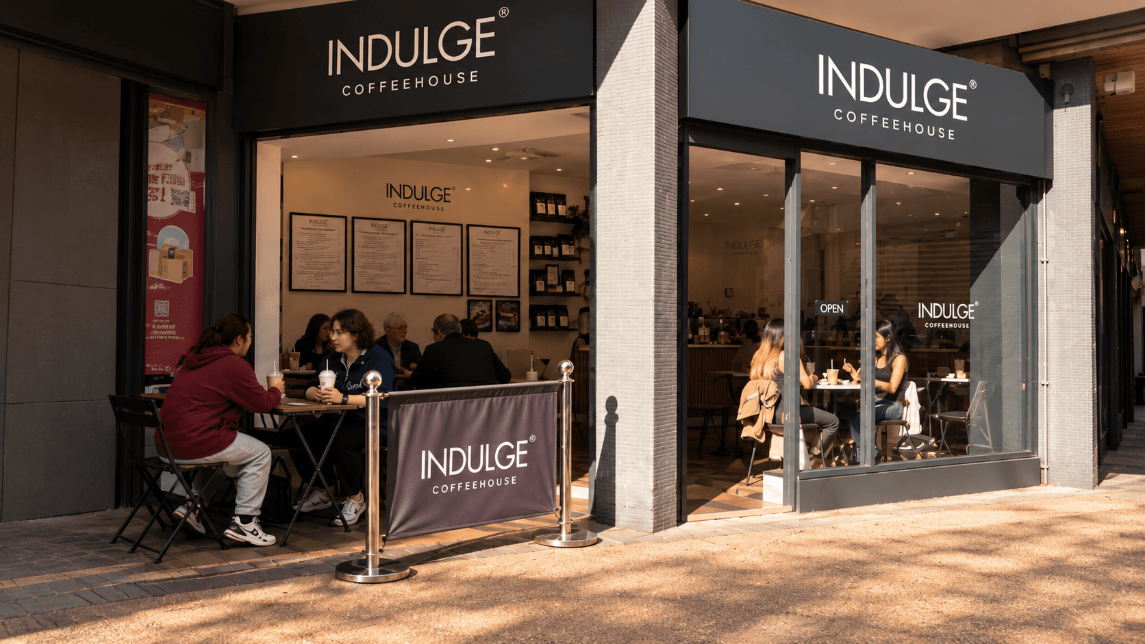 The Indulge Coffeehouse storefront on Smithford Way, Coventry